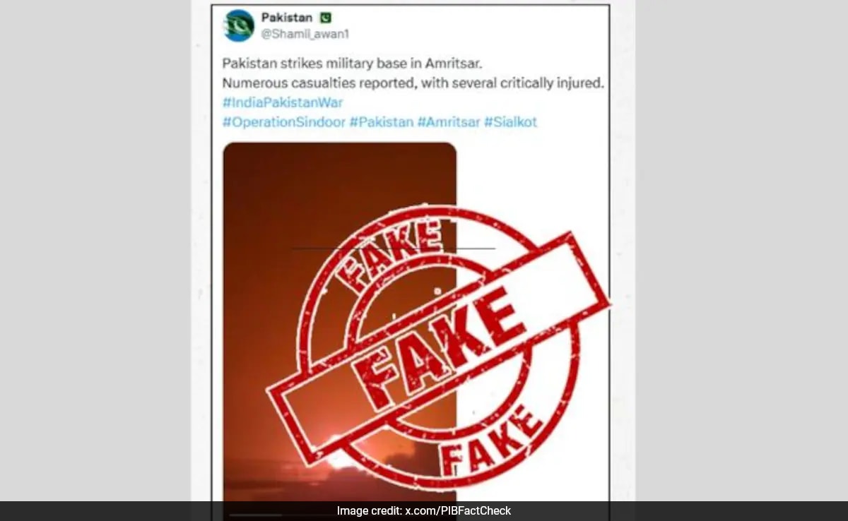 Government Debunks Reports Of Pakistani Strikes On Amritsar Military Base