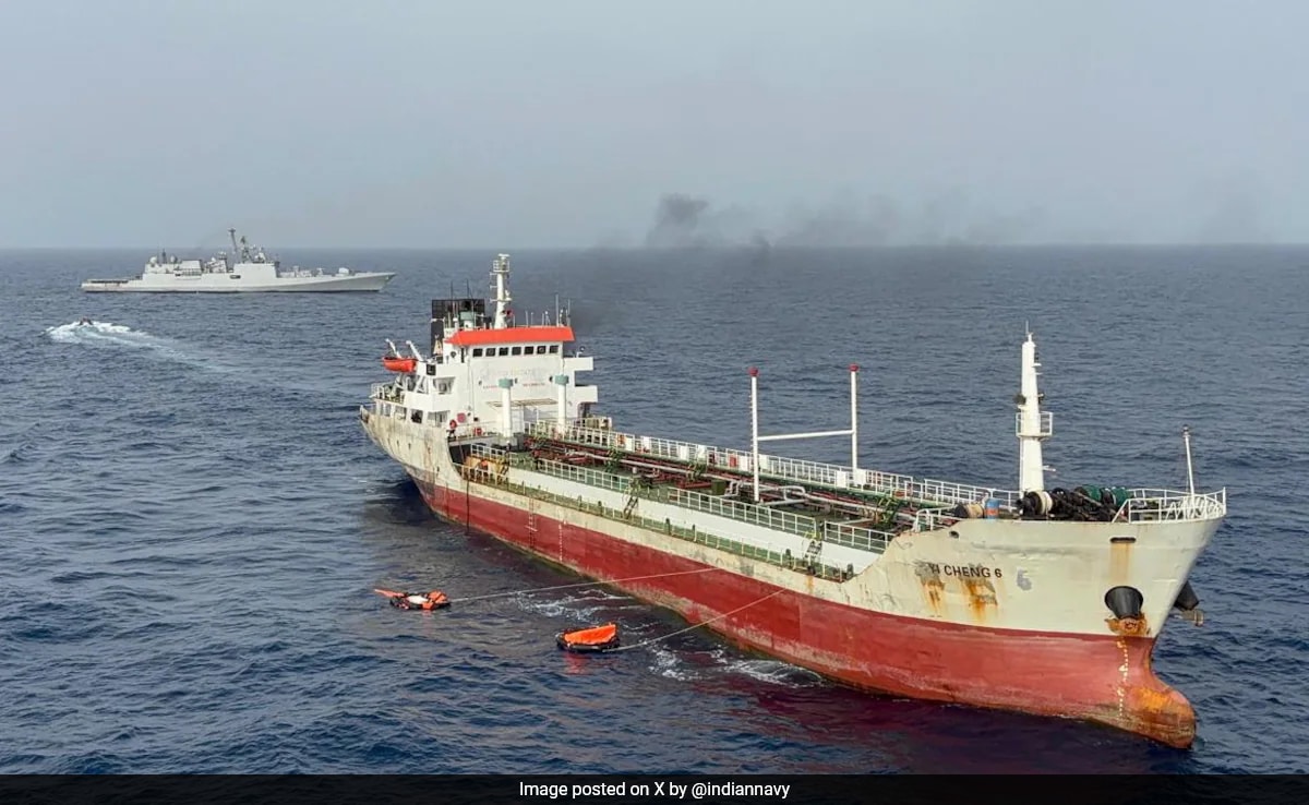 Indian Navy Comes To Aid Of Oman-Bound Vessel On Fire, Indian Crew Onboard