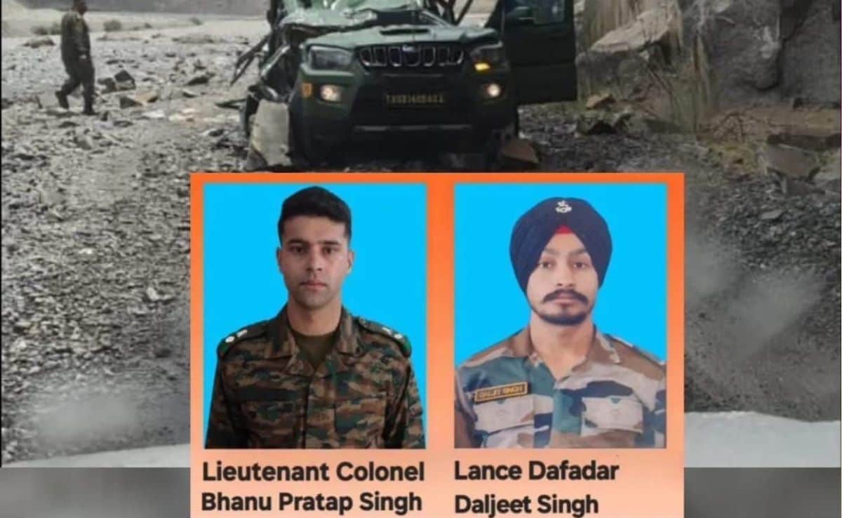 लद्दाख में सेना की गाड़ी पर गिरा पत्थर, दो सैन्यकर्मियों की मौत, तीन अधिकारी घायल
