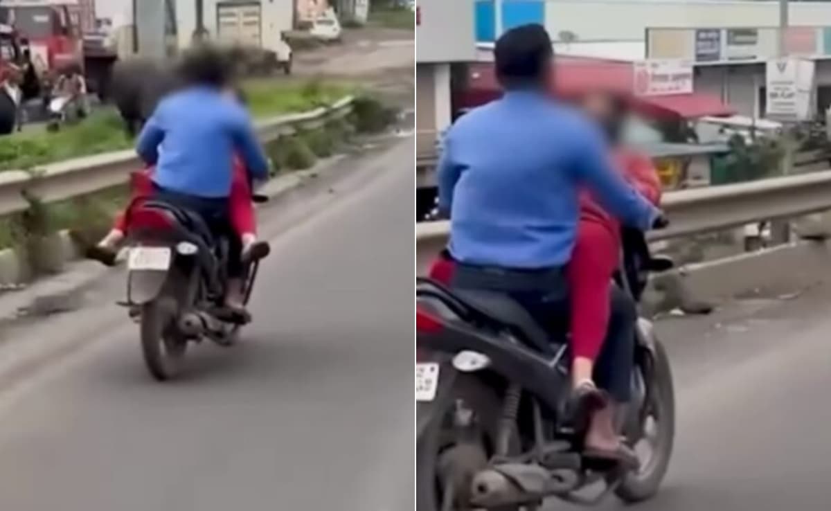 चलती बाइक के पेट्रोल टैंक पर बैठकर शख्स को गले लगा रही थी महिला, फिर लेटकर करने लगी ऐसी हरकत, वायरल हुआ Video