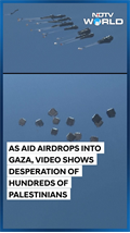 Chaos Erupted As Palestinians Ran For Air Dropped Food Aid