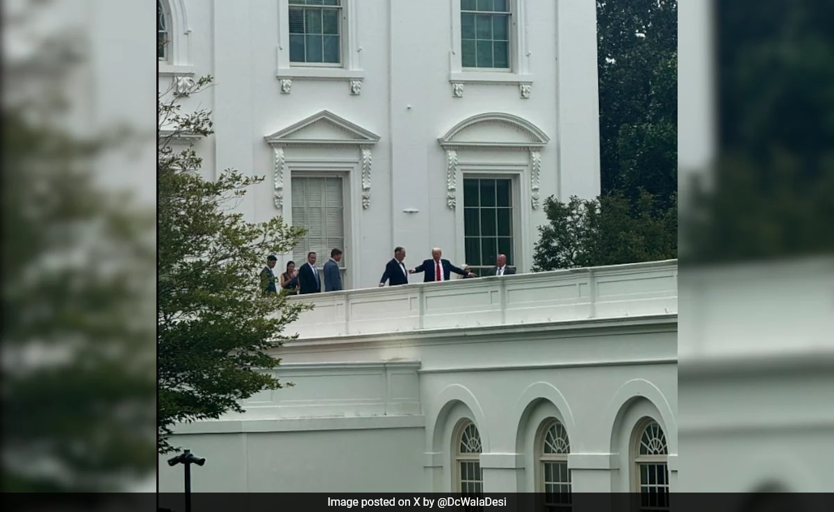 Video: Standing On White House Roof, Trump Jokes About Installing Missiles