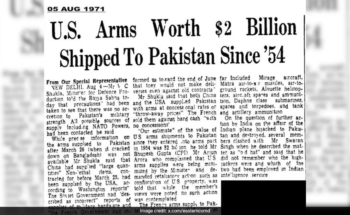 Amid Friction, Indian Army’s Throwback Post On US’ Arms Support To Pakistan