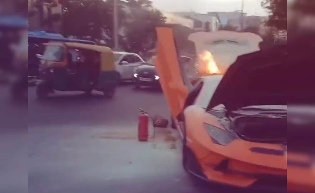 Video: Influencer’s Lamborghini Worth Rs 10 Crore Catches Fire In Bengaluru
