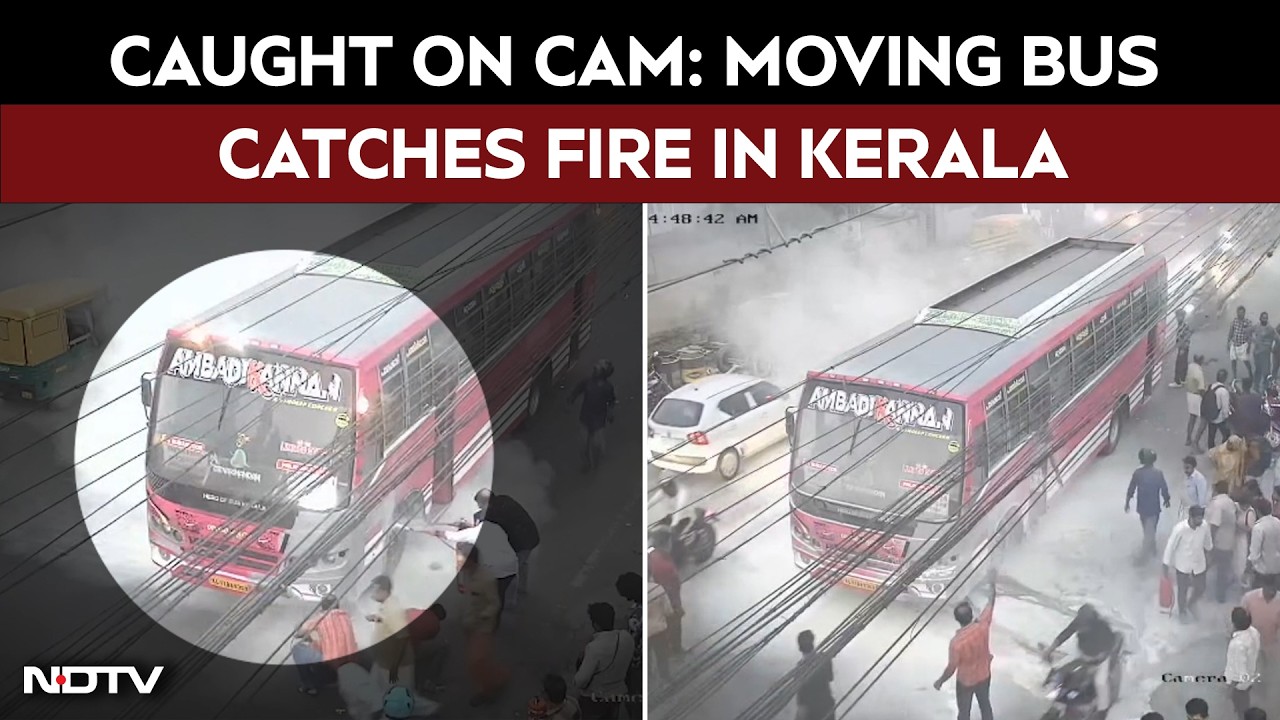 Kerala Bus Fire News | Moving Bus Catches Fire In Kerala’s Ottapalam; Horrifying Scenes Emerge