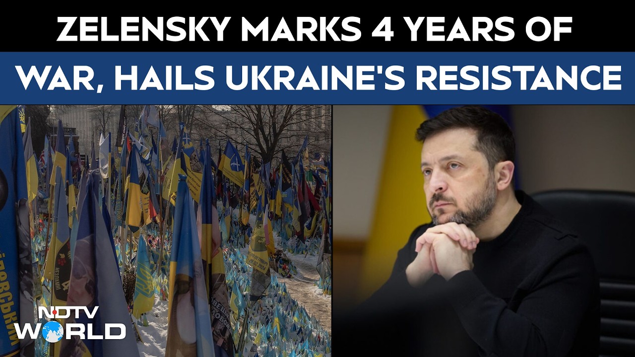 Russia Ukraine War | Zelensky Marks 4-Year War Anniversary, Praises Ukraine’s Resistance