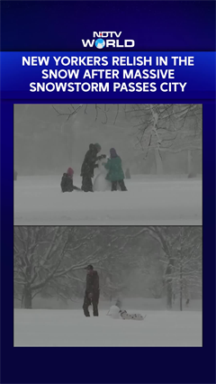 New York Residents Enjoy In The Snow After Massive Snowfall Passes The City