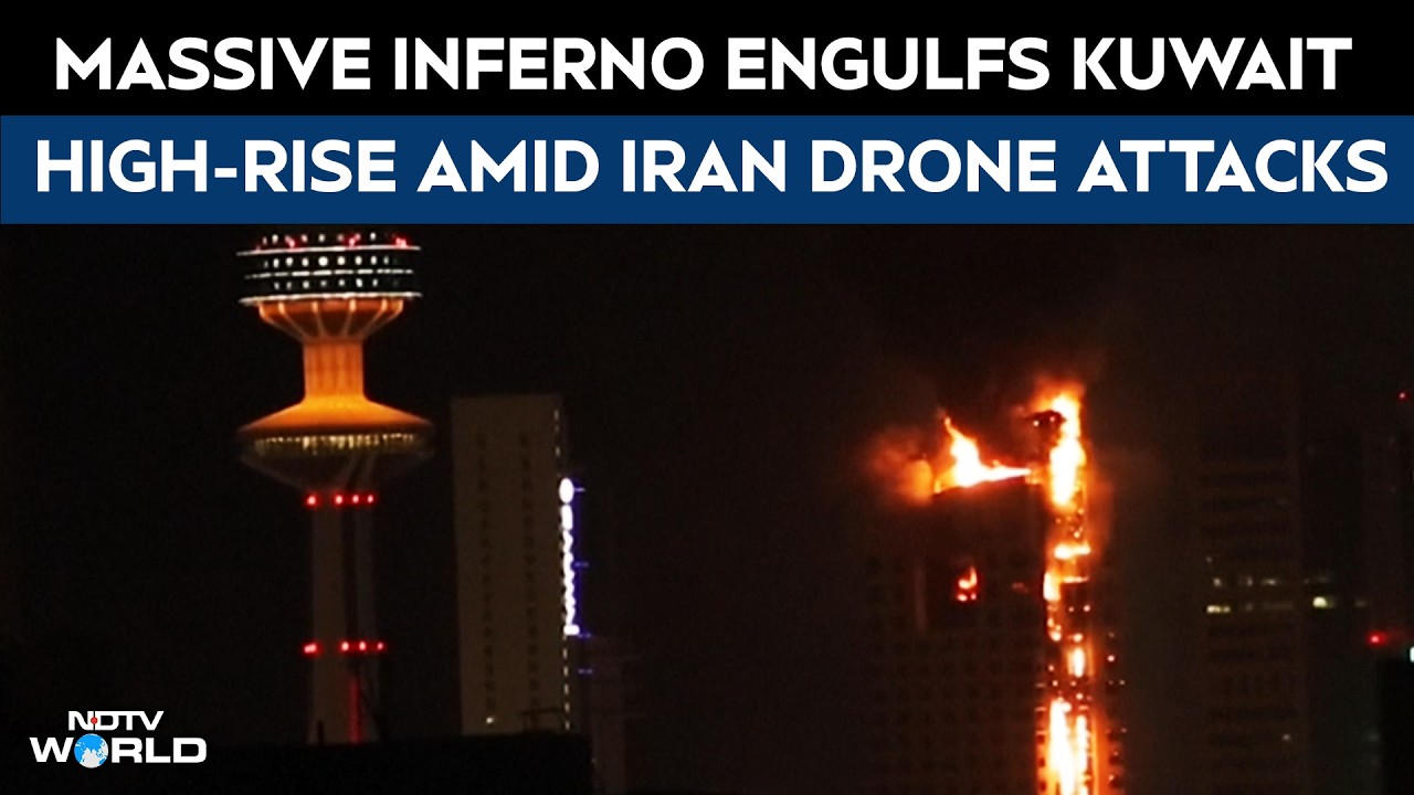 Iran Attacks Kuwait | Massive Inferno Engulfs Kuwait City High-Rise Amid Iran Drone Attacks