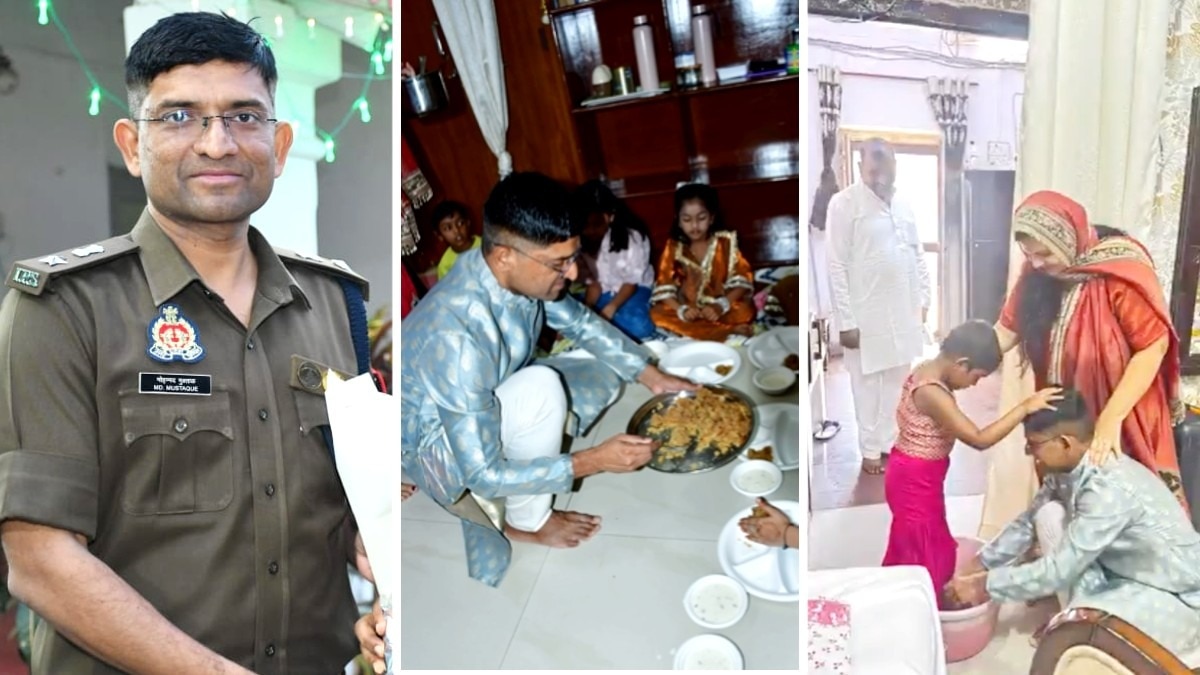 ललितपुर के SP मोहम्मद मुश्ताक ने घर पर किया कन्या पूजन, पत्नी के साथ निभाई हर रस्म, लोग बोले